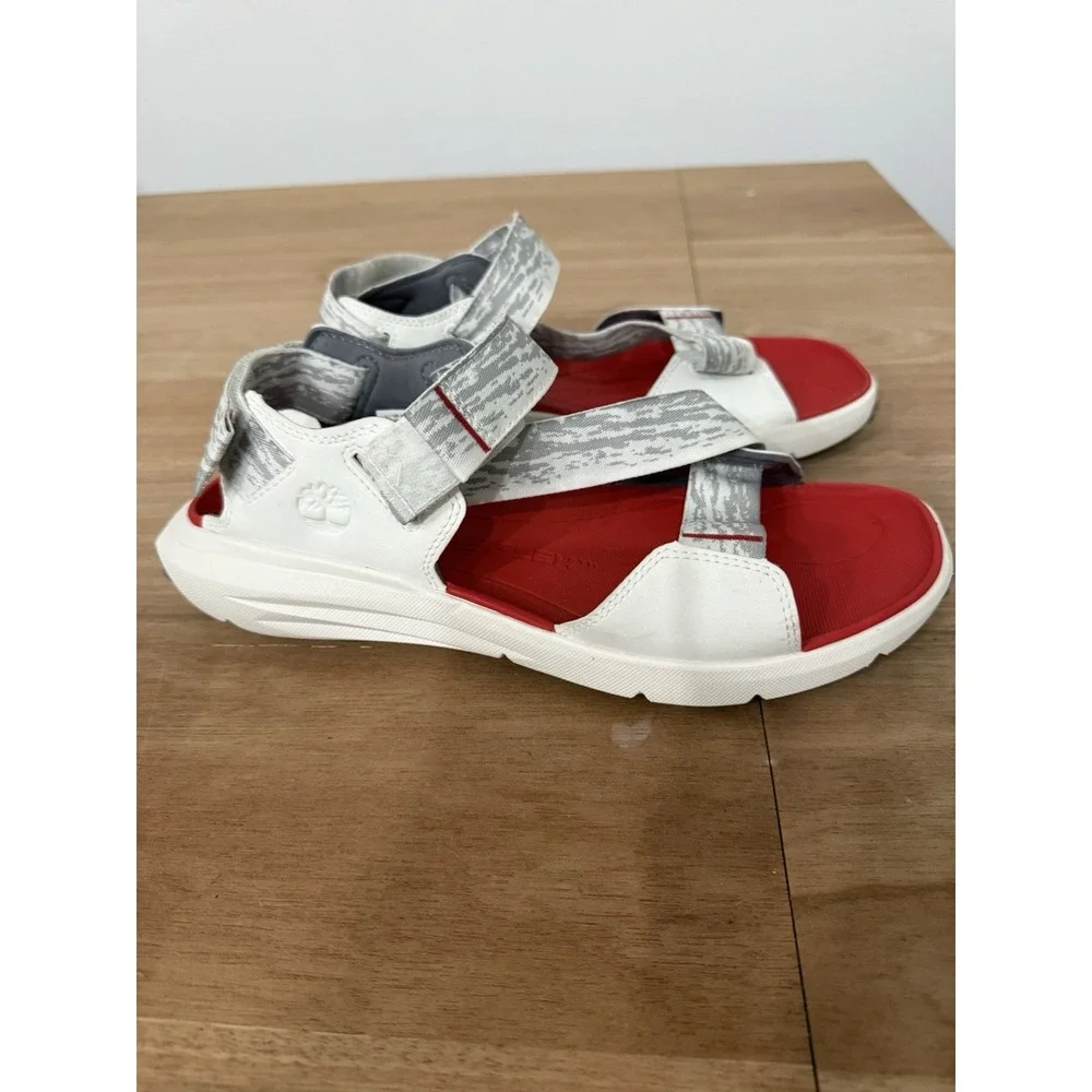 Timberland Motion‎ Dune Backstrap Sandals Men's Size 10 White Gray Red New
